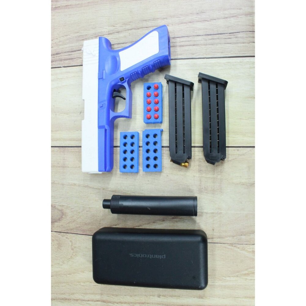 Shell Throwing Model Gun Mini Pistol Outdoor Model Toy Gun Blue White +14 - Picture 8 of 13